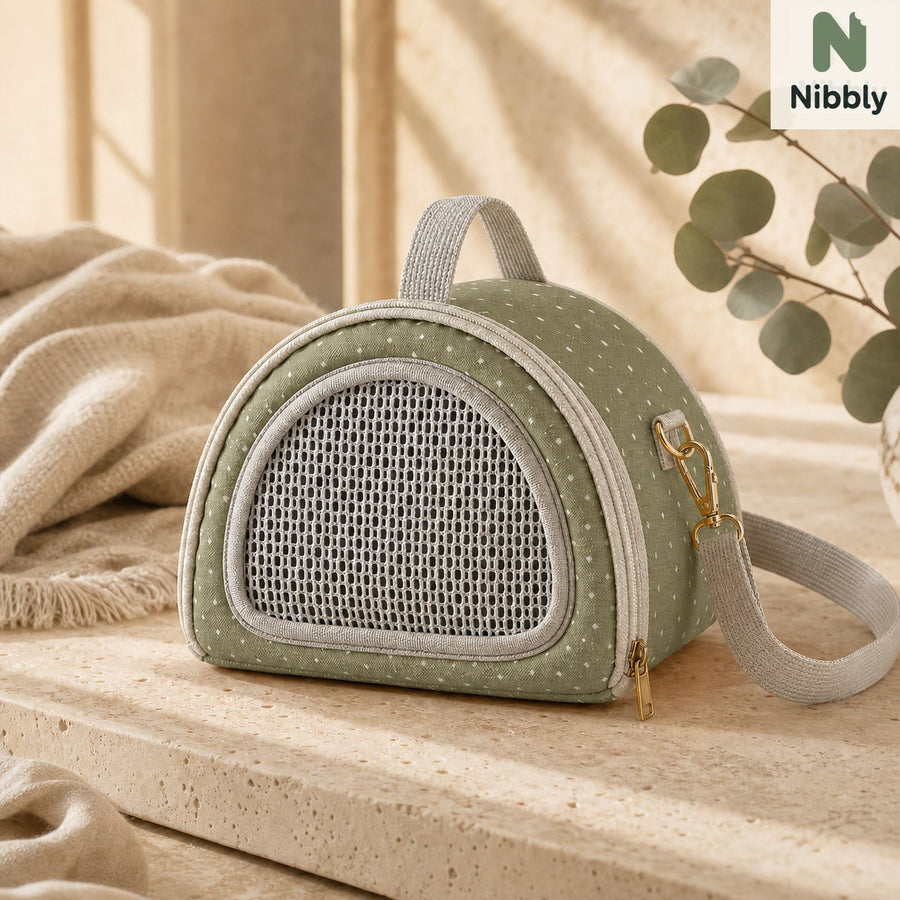 Olive Green compact small pet crossbody carrier