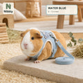 Water Blue Nibbly small-pet vest harness and lead worn by a relaxed guinea pig