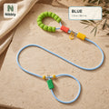 Blue 1.5 m Nibbly PathLoop dog slip lead on warm travertine