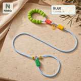 Blue 1.5 m Nibbly PathLoop dog slip lead on warm travertine