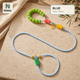 Blue 1.8 m Nibbly PathLoop dog slip lead on warm travertine