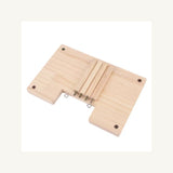 Underside view showing the removable wooden legs and flat-pack construction