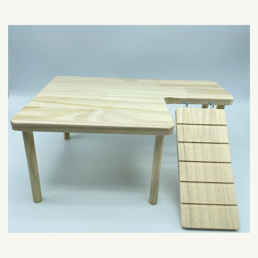 Nibbly Habitat Loft wooden platform and ramp for hamster habitats